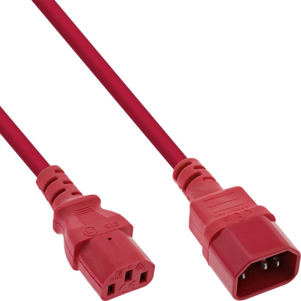 16501R  Cable Extension C13 a C14  1 m Rojo