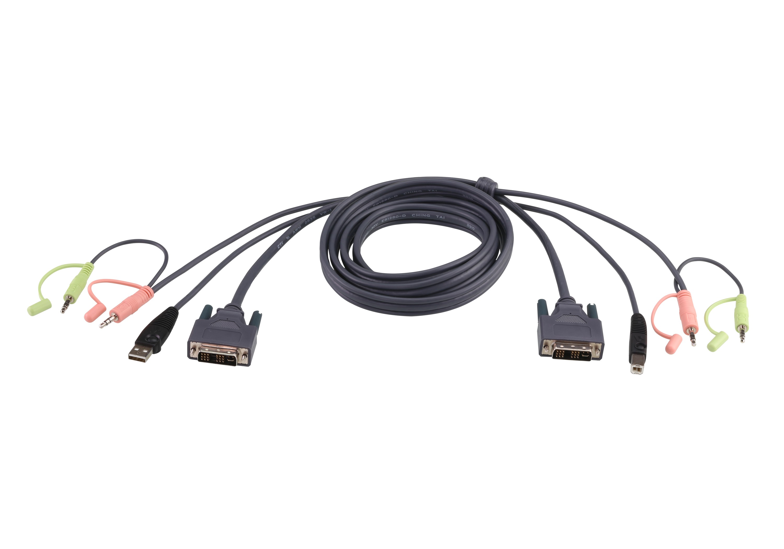2L-7D02U  Cable KVM DVI-D USB single link de 1,8 m