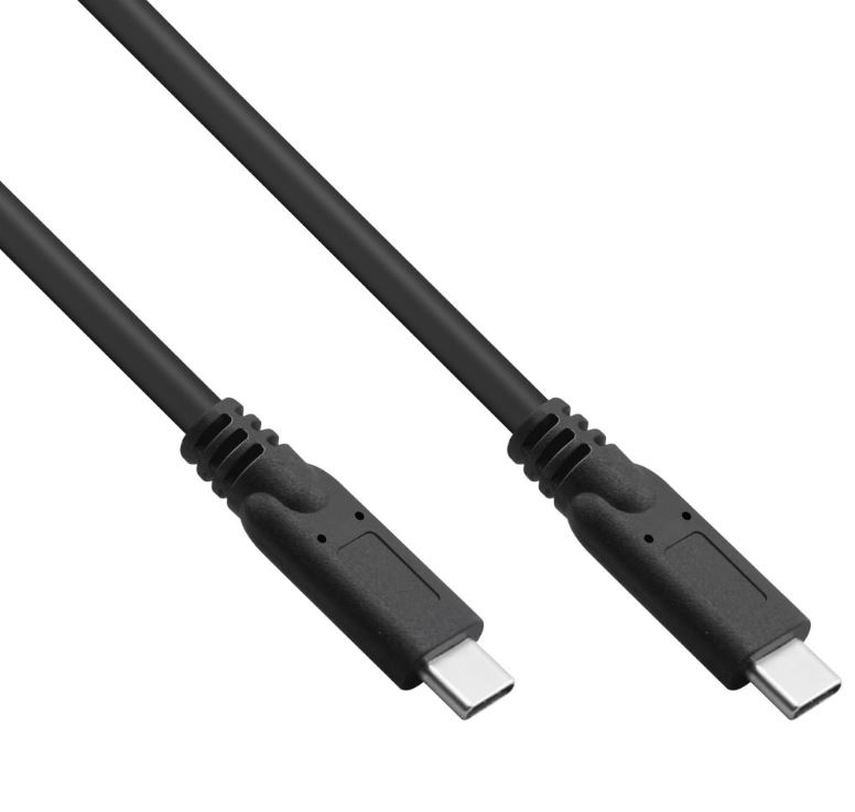 35705A  Cable de  5m USB 3.2 Gen1x2  10Gbps PD60W USB-C Macho a USB-C Macho Negro Video Datos y Carga