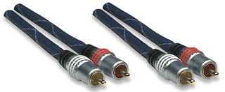 361200  Cable  4,80m  2xRCA M 2xRCA M Doble Blindaje Nylon Azul