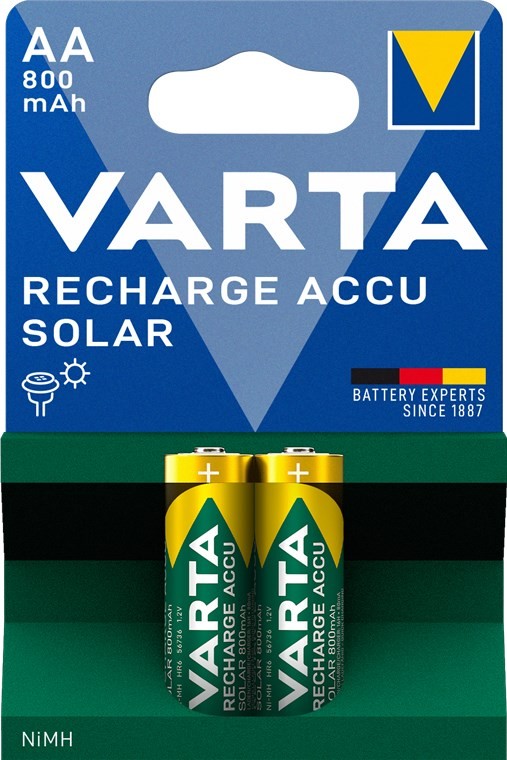 43361  Bateria Recargable AA LR6  800 mA 1,2V 2 x Blister Varta (56736) Solar