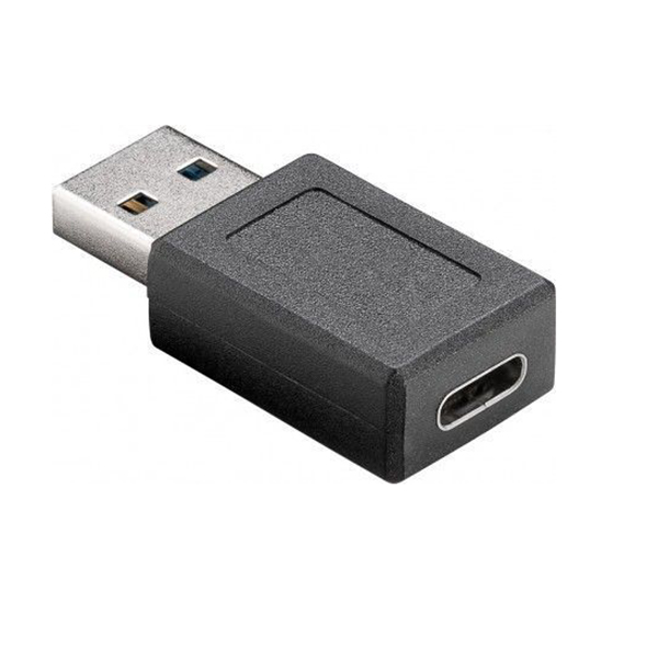 45400  Adaptador USB-A Macho a USB-C Hembra  15W  5Gb/s  Compacto Negro Goobay