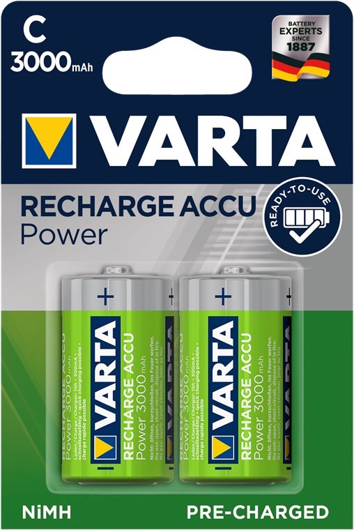 48271  Bateria Recargable C (Baby)/HR14 3000 mA 1,2V 2 x Blister VARTA Ready to Use