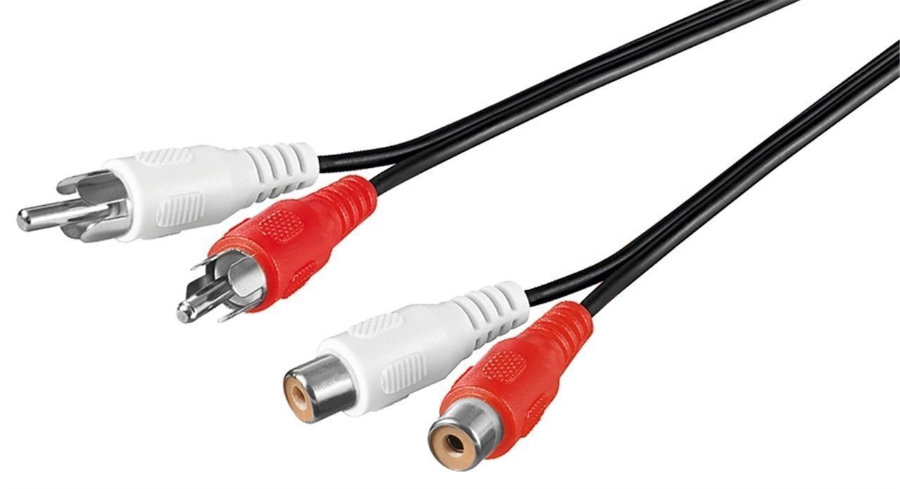 50027  Cable  5m 2xRCA M 2xRCA H (Rojo y blanco)----