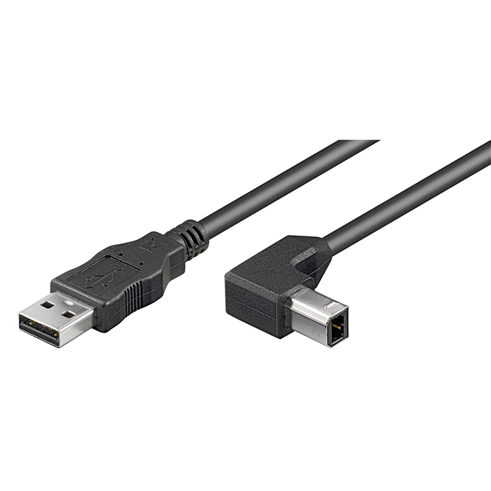 50856  Cable USB 2.0 (AM/BM)  2.00m Negro 90º Doble Malla