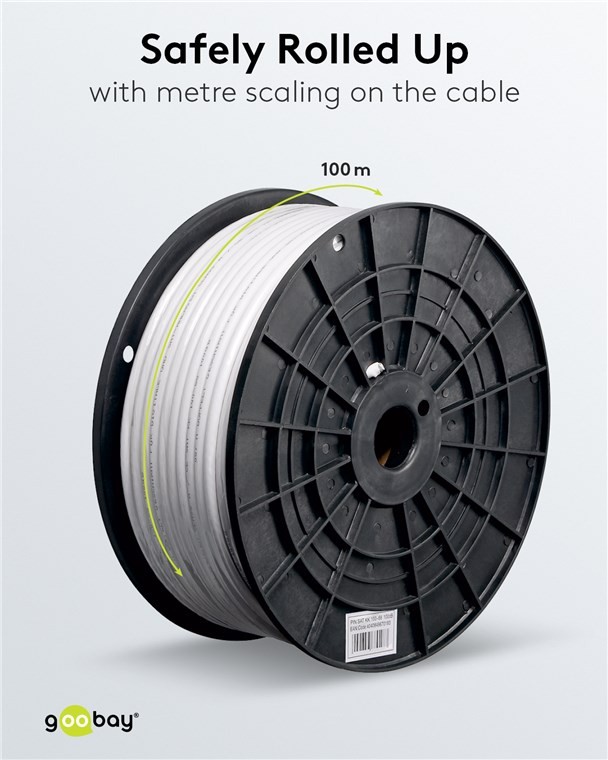 67098  Cable coaxial SAT de 110 dB, 3 blindados, conductor interno de cobre , Blanco
