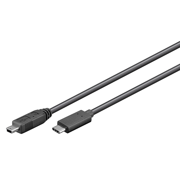67990  Cable USB-C M a mini B M 5-pin 1,0 m 2,5W 480Mbit/s ** Ultimas Unidades ****