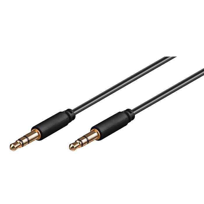 69107  Cable Audio Stereo MiniJack 3.5 M/M  2,00m slim CU,  IDEAL MOVILES Bulk goobay