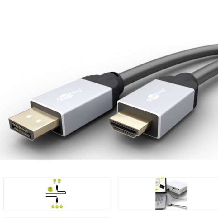 71971  Cable  5m Negro DisplayPort 1.2 Macho a HDMI 2.0 Macho