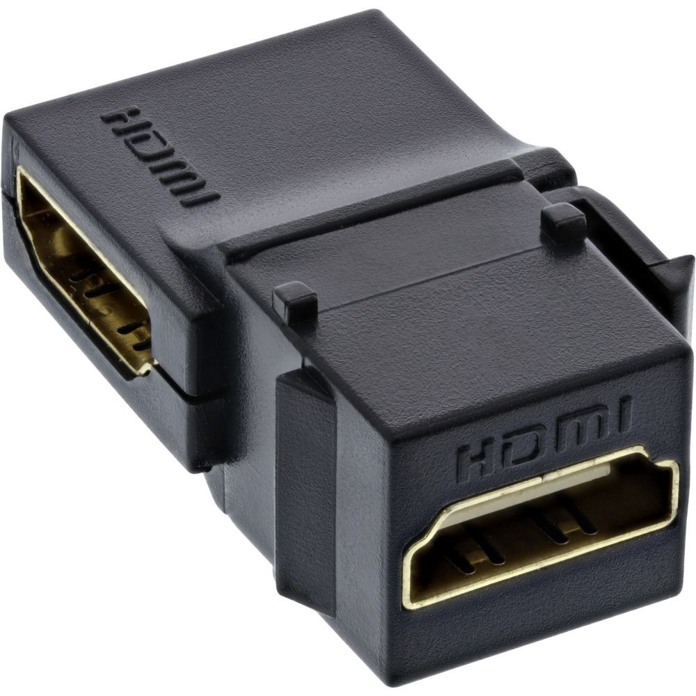 76202N  Modulo Keystone HDMI Hembra > HDMI  Hembra Negro supports HDMI 2.0 Acodado 90º