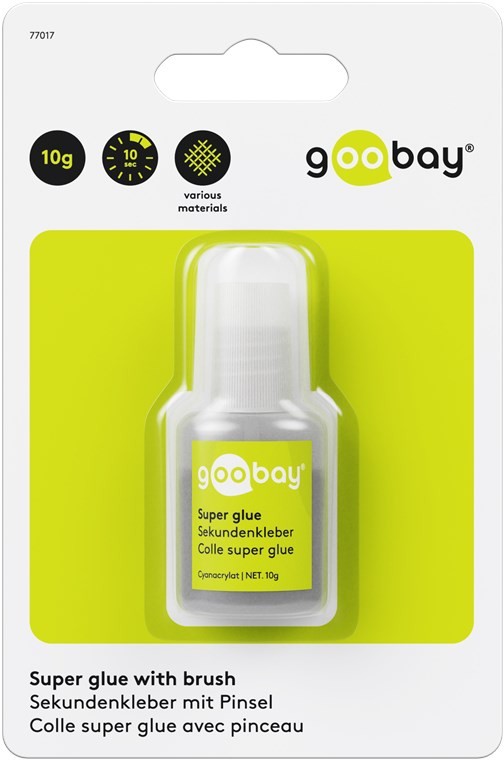 77017  Pegamento Super glue - 10 g pincel Goobay