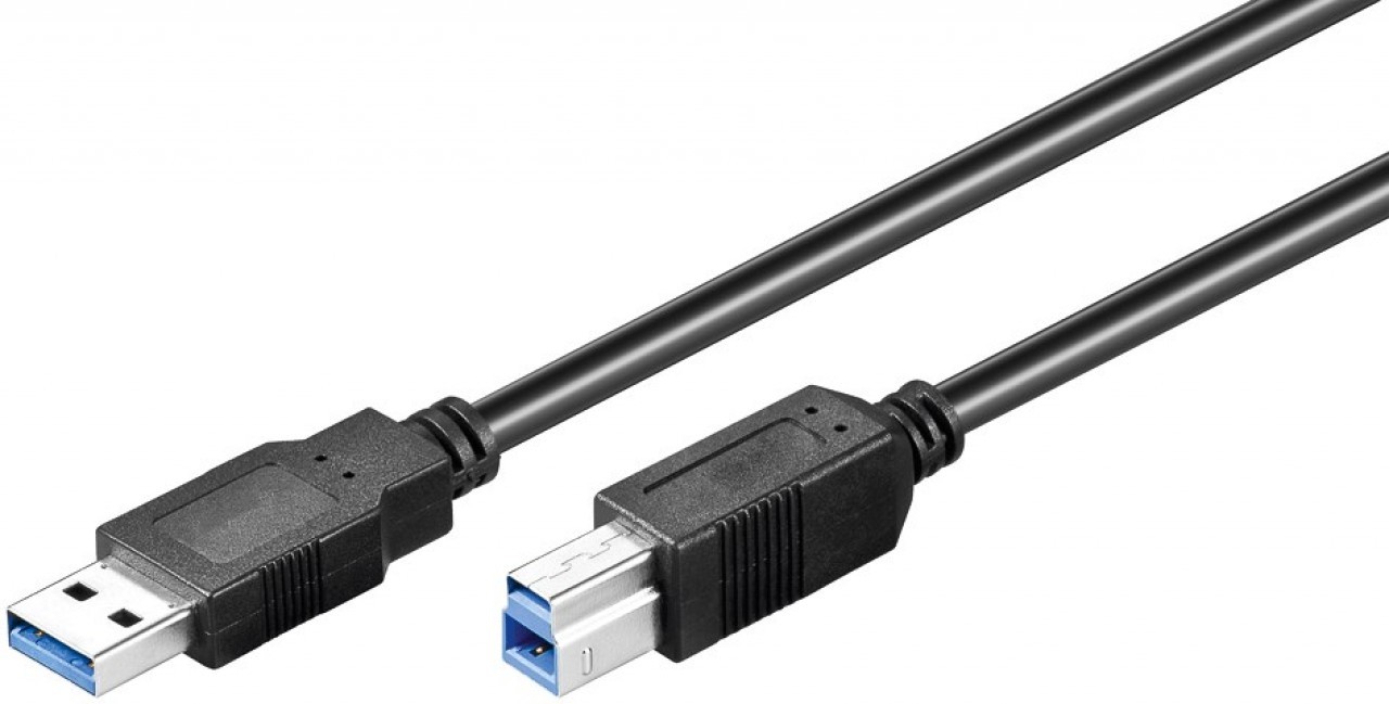 93654  Cable USB 3.0 (AM/BM) 3m Negro Doble Malla