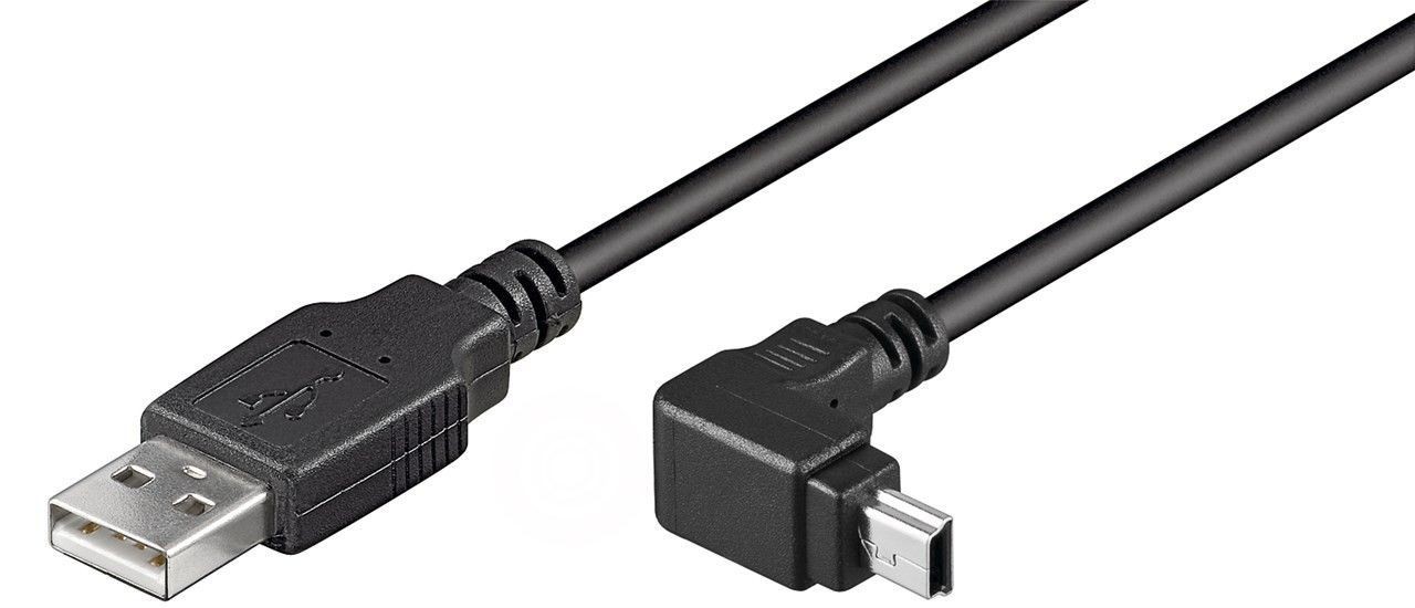 93971  Cable USB 2.0 USB tipo AM a miniUSB BM 5-pin 1.80m 90º