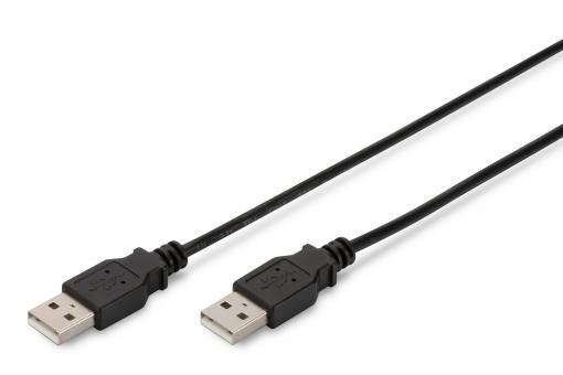 AK-300101-010-S  Cable USB 2.0 (AM/AM) 1.0m Negro Doble Malla
