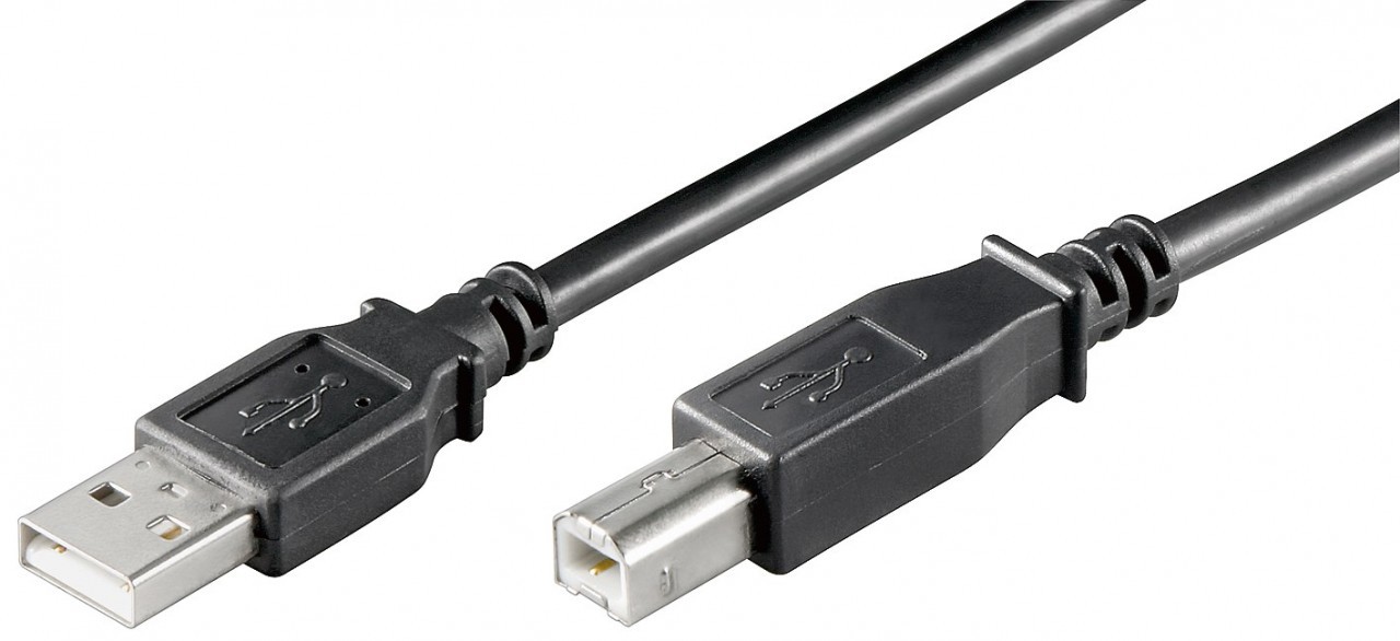 AK-300105-005-S  Cable USB 2.0 (AM/BM)  0.50m Negro Doble Malla