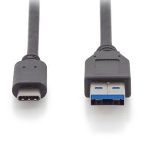 AK-300146-010-S  Cable de  1,0m USB 3.1 Gen2 10 Gbps  PD15W USB C Macho a USB-A Macho Negro Digitus