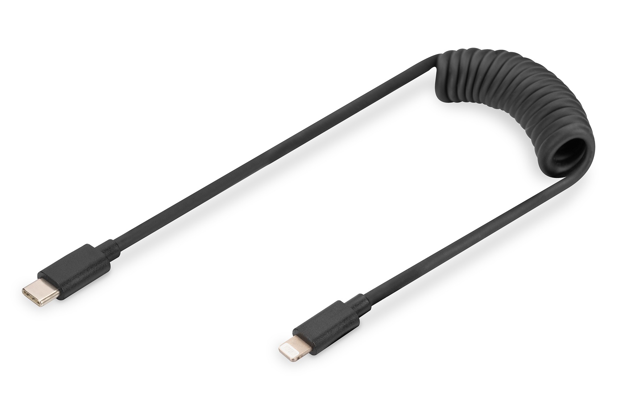 AK-600434-006-S  Cable en espiral USB-C a Lightning MFI C94 TPU USB 2.0, PD 20 W máx. 1 m