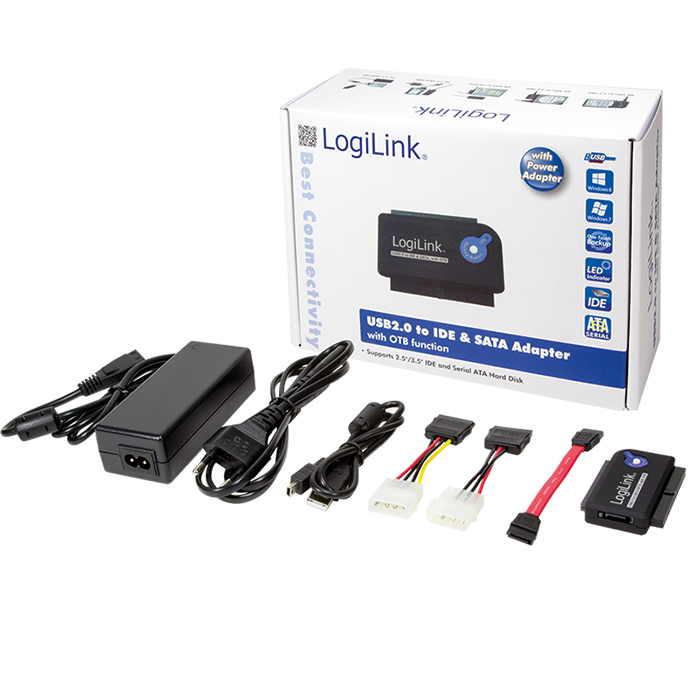 AU0006C  Convertidor IDE & SATA USB 2.0 OTB Con fuente de Alimentacion LOGILINK