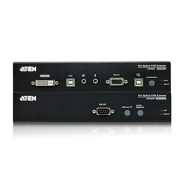 CE680  USB DVI Optical Fiber KVM Extender (1920 x 1200 up to 600m) with Local Console and Audio