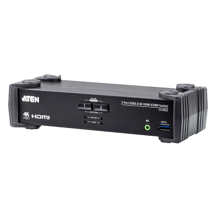 CS1822  Conmutador KVM  2 puertos HDMI 4K USB 3.0  ATEN CS1822