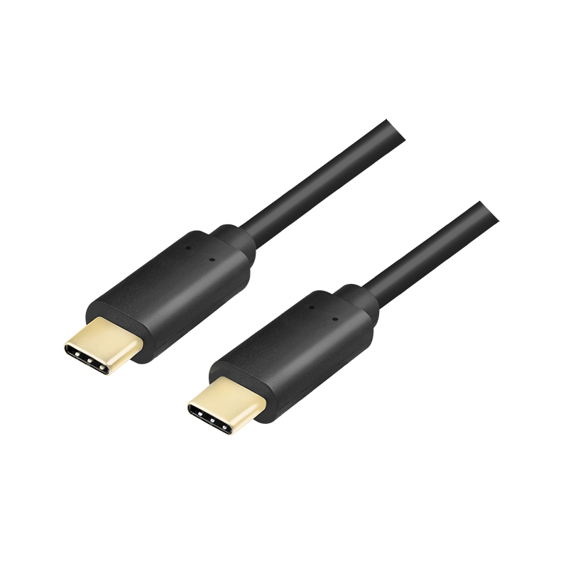 CU0129  Cable de  1,00m USB 3.2 Gen2 10 Gbit/s PD100W USB-C Macho a USB-C Macho Negro Video Datos y Carga