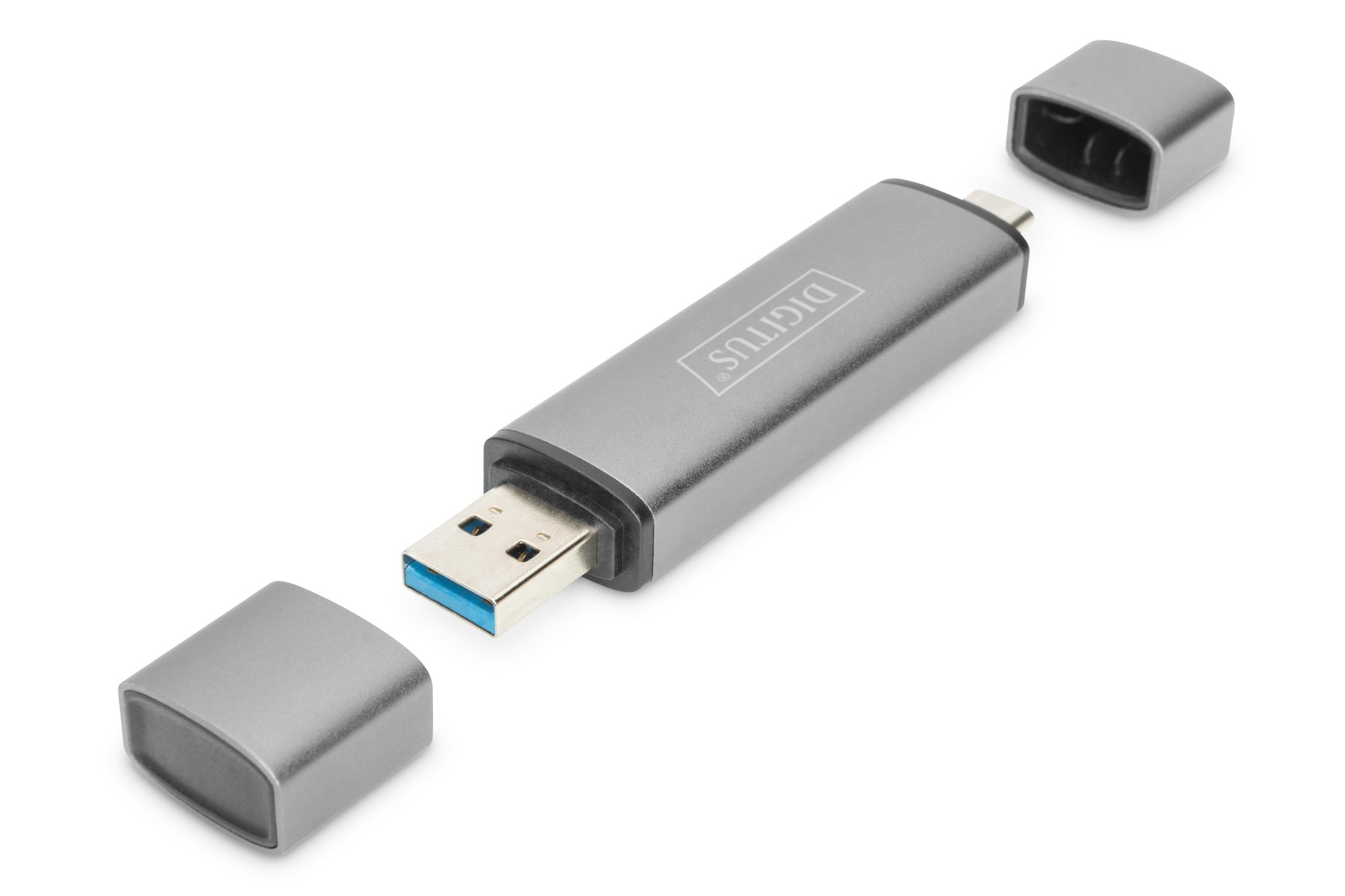 DA-70886  Combo Card Reader Hub (USB-C+USB 3.0) 1 SD, 1 MicroSD, 1 USB 3.0, gris