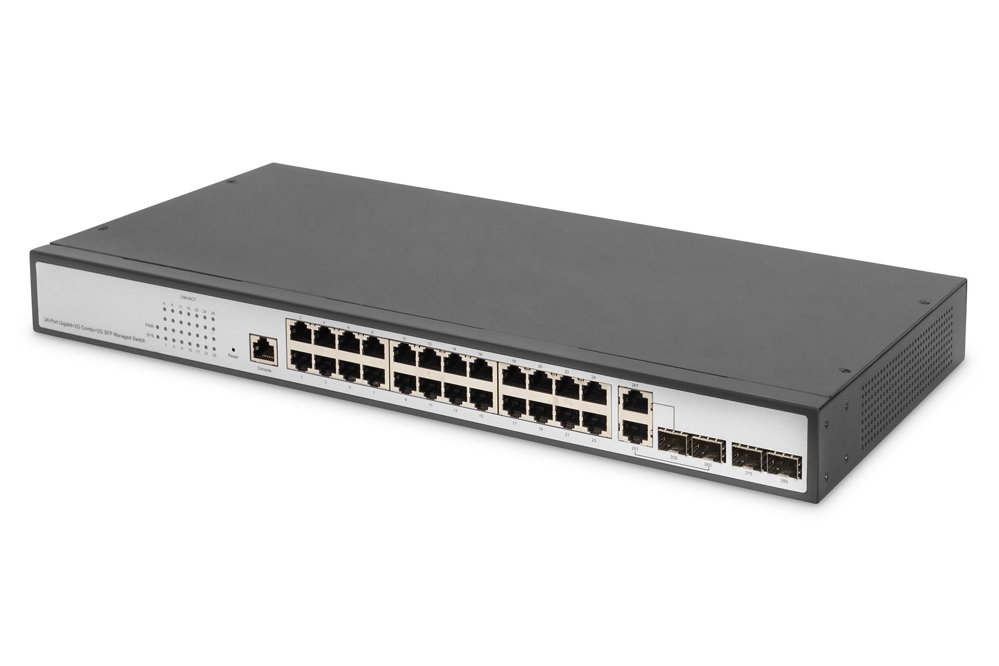 DN-80221-3  Switch 24 puertos Gigabit  Layer 2   2 puertos combinados + 2 puertos SFP Uplink