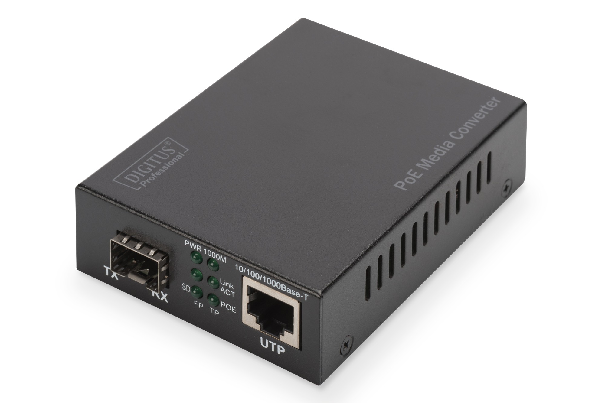 DN-82140  Convertidor de Medios SFP Open slot Gigabit POE+ RJ45 / SFP 802.3at, 30W