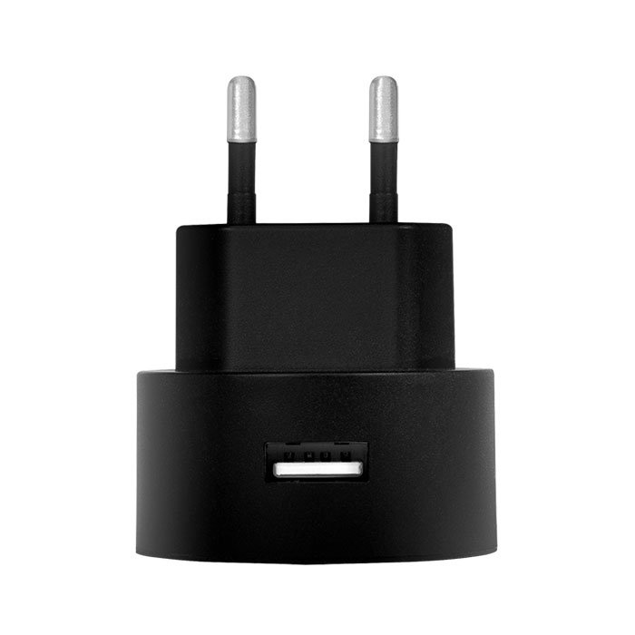 PA0217  Cargador  10,50W USB 1 puert. USB-A Negro Redondo Salida Lateral Logilink Blister