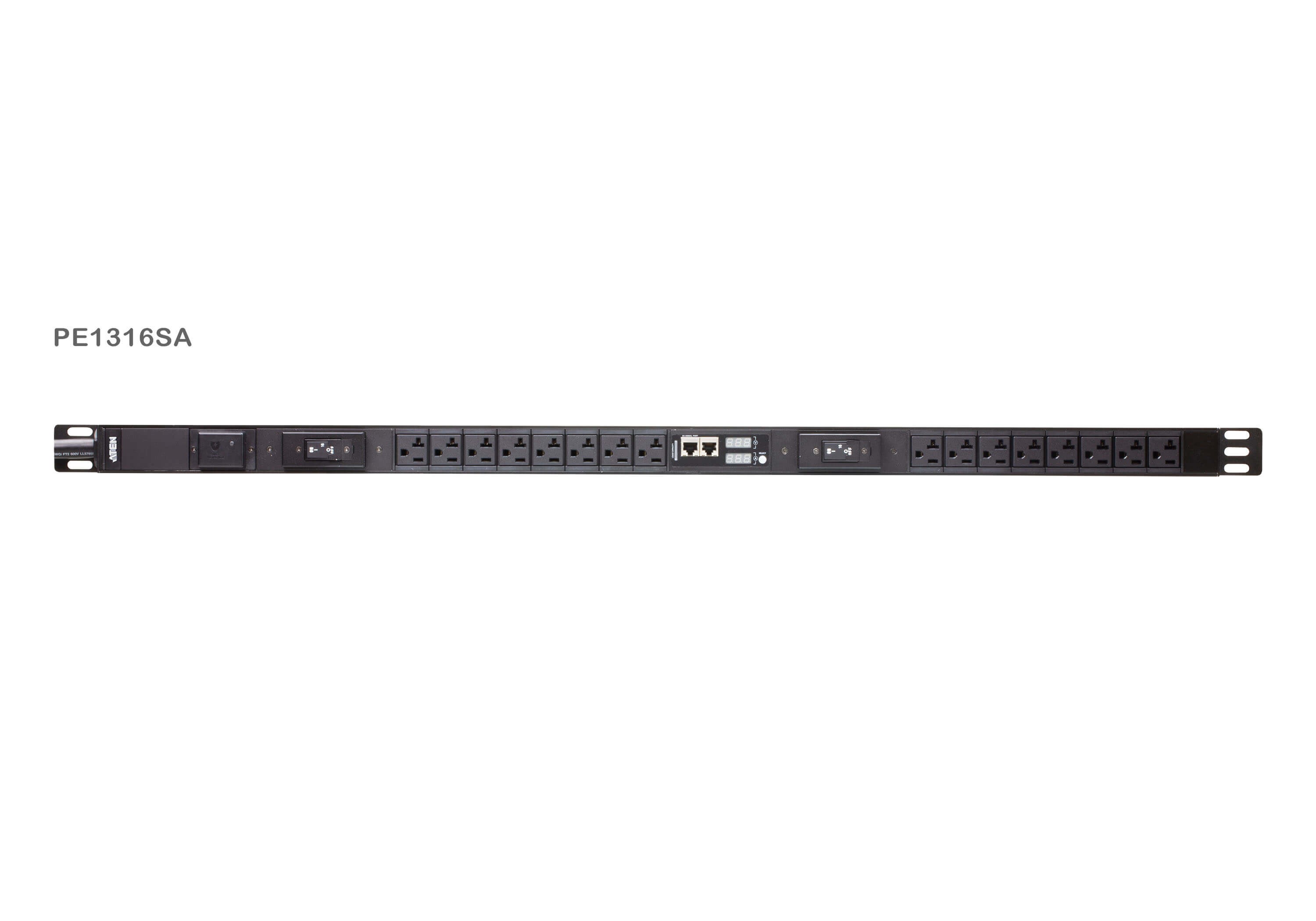 PE0316SG-AT  Regleta Aluminio Rack 19" 16xC-13, Entrada IEC 60309 32 A 3 m (3 × 4mm2) 32A 0U ATEN