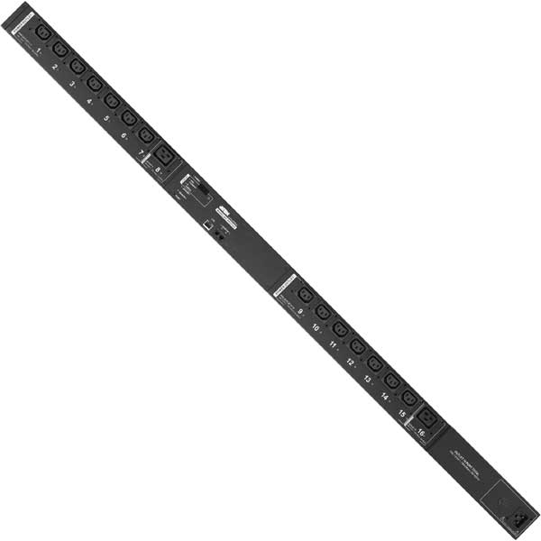 PE6216G  16-Outlet 0U eco PDU, Metered by bank, Switched by Outlet (16A) (14x C13, 2x C19)