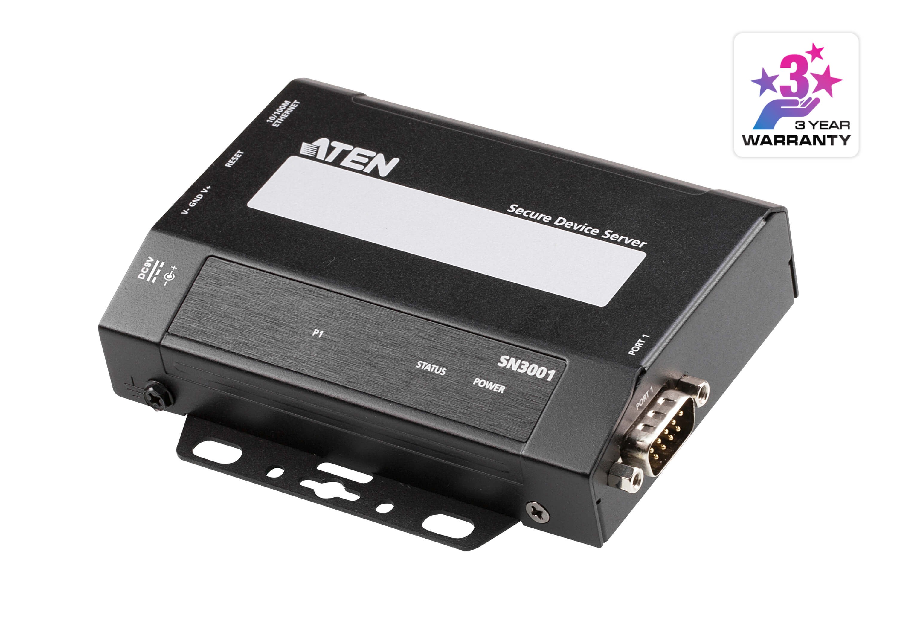 SN3001  1 puerto serie RS-232 para la transmisión segura de datos serie a través de Ethernet