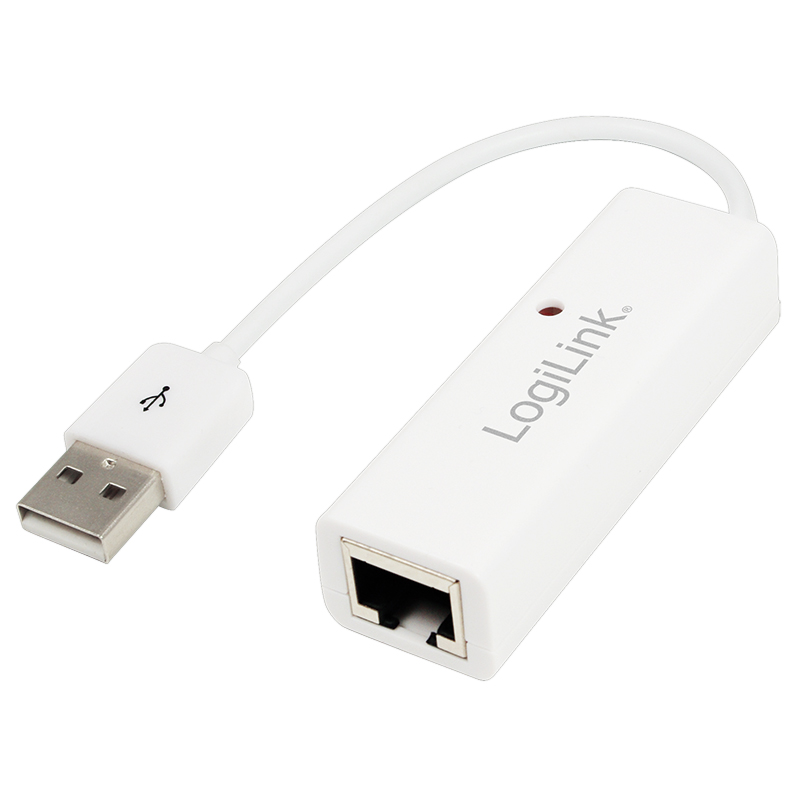 UA0144B  Adaptador de Red USB 2.0 Ethernet 100Mbit/s- RJ45 USB-A blanco Logilink