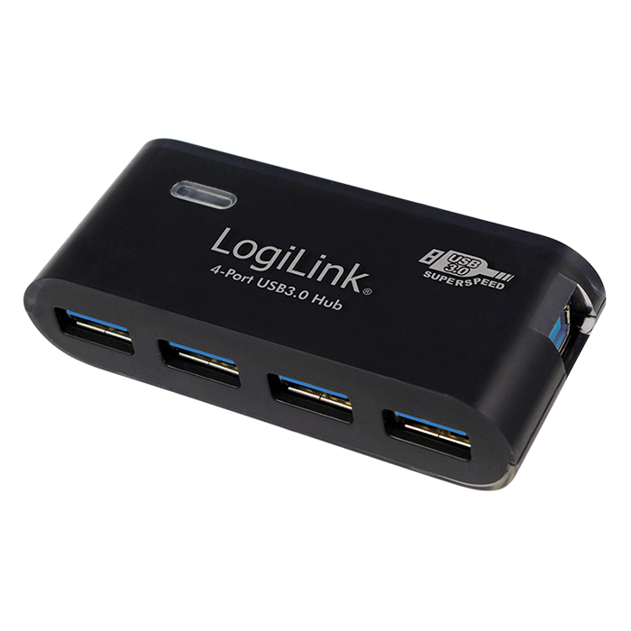 UA0170  Hub USB 3.0 de  4 puertos con alimentador, Negro, Logilink