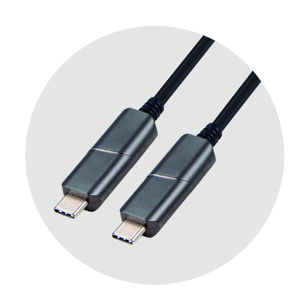 USBC-AOC-D-30  Cable de 30m USB AOC 3.1 10Gbps USB-C Macho a USB-C Macho Negro SOLO DATOS