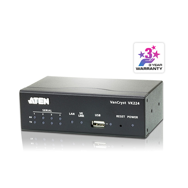 VK224  4-Port Serial Expansion Box (RS-232/422/485) with PoE