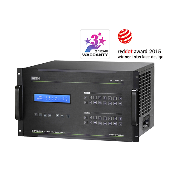 VM1600A  16 x 16 6U Modular Matrix Switch with RS-232/422/485 / Ethernet (WebGUI) Control