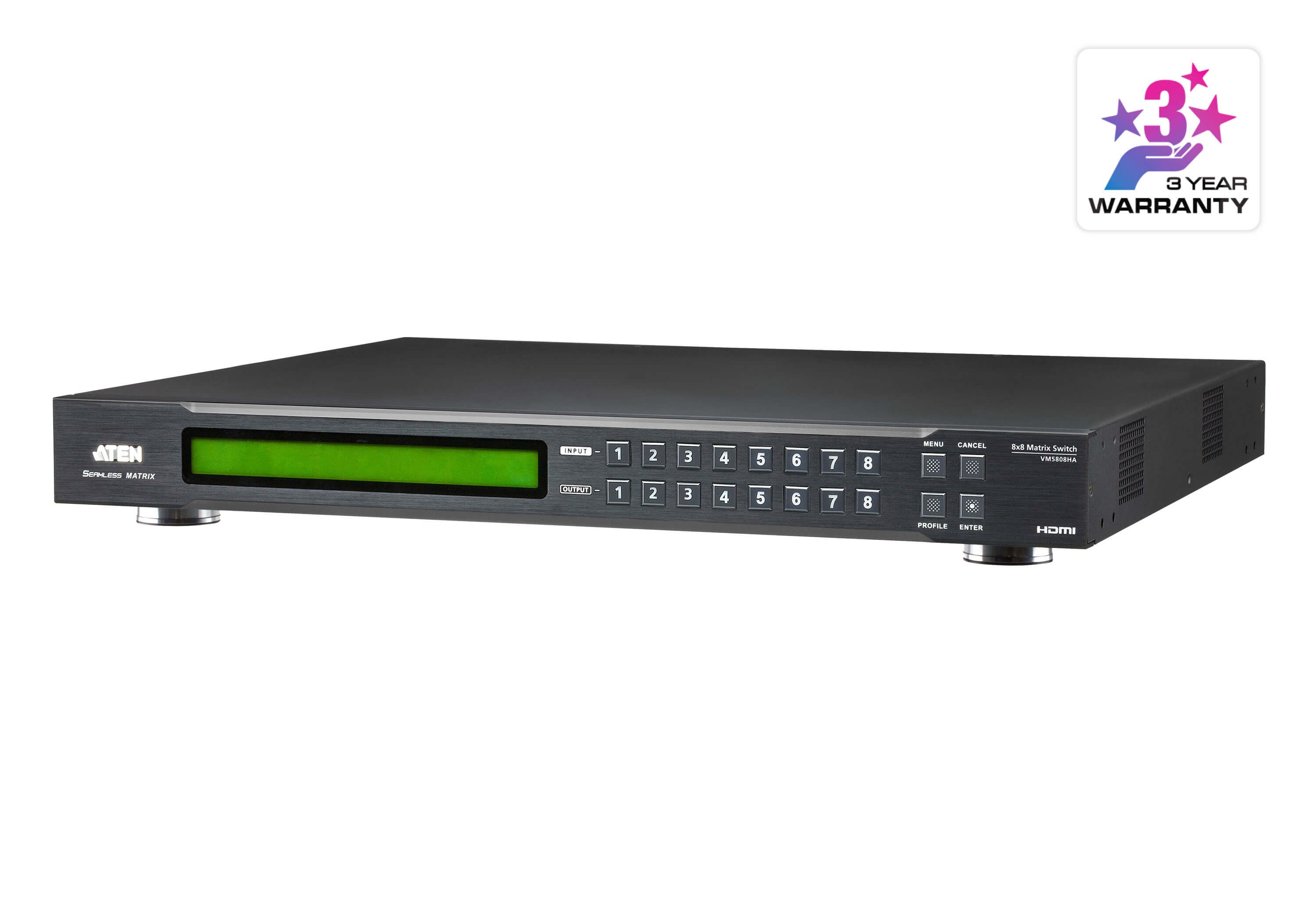 VM5808HA-AT-G  8 x 8 HDMI Matrix Switch with Scaler and Preview Function (RS-232 / Ethernet (WebGUI) Control)