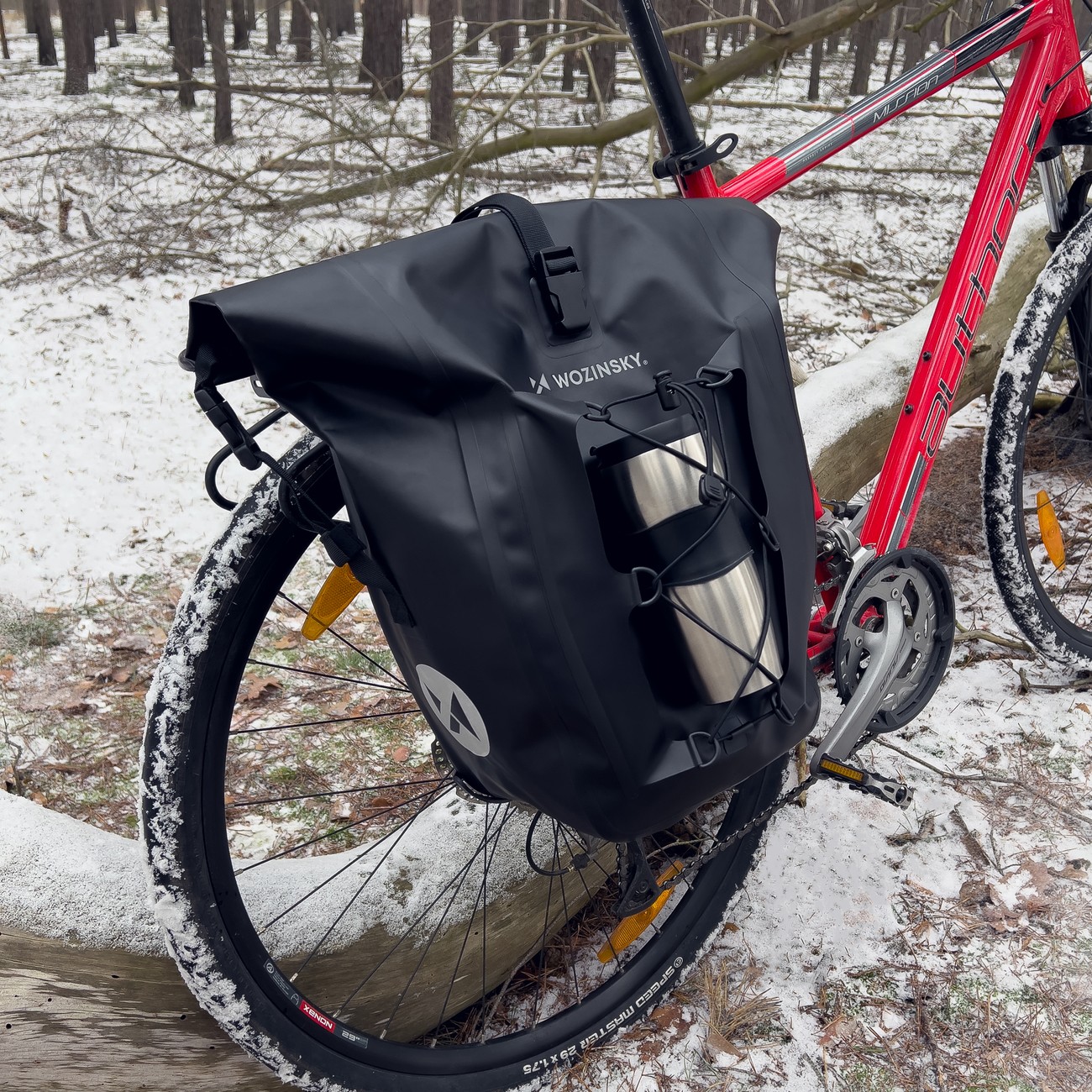 WBB24BK  Wozinsky waterproof bicycle bag trunk pannier 25l 2in1 black