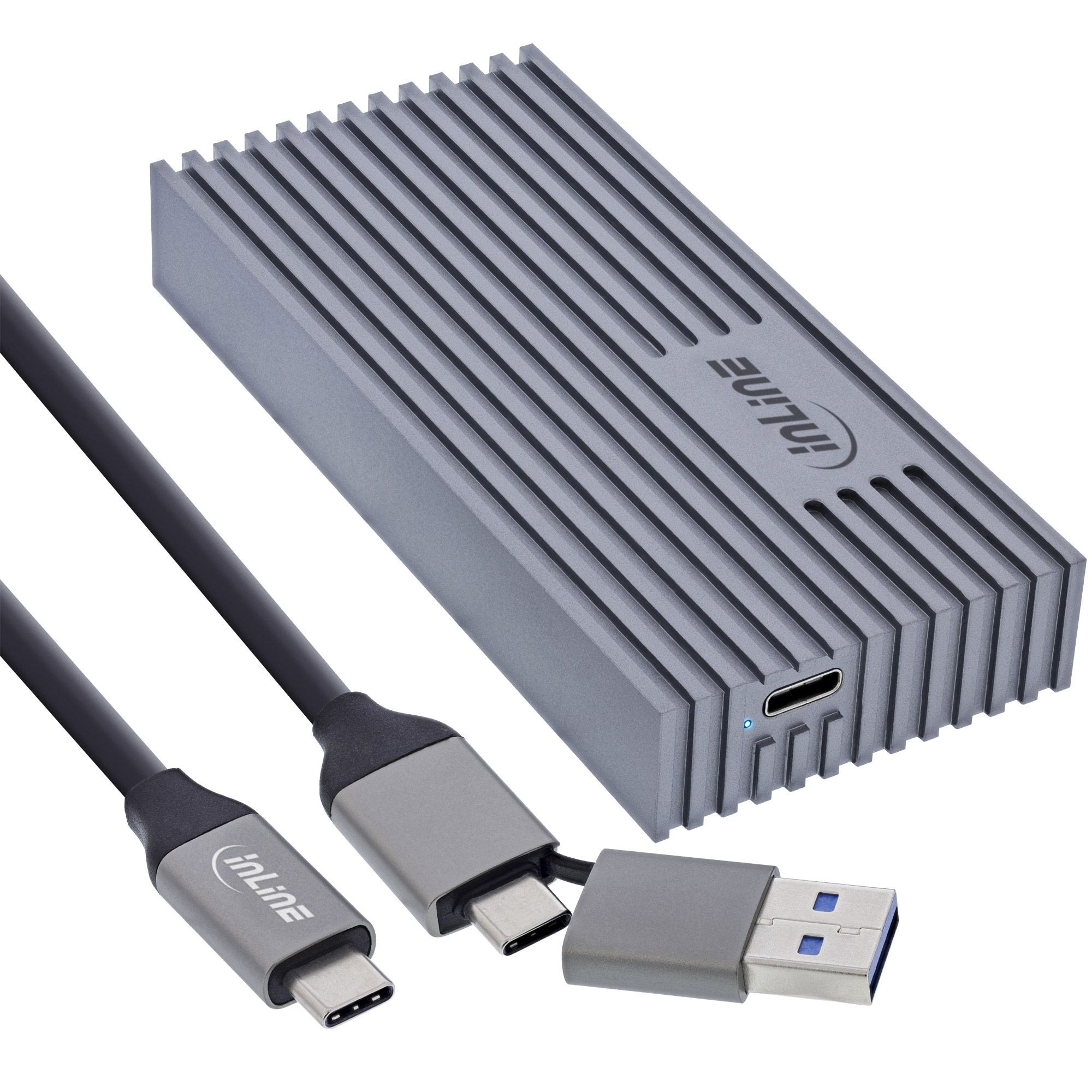 00031J  Carcasa USB4 M.2 SSD, USB-C a M.2 NVMe, 40 Gb/s, aluminio InLine