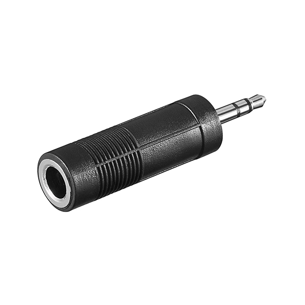 11101  Adaptador 3,5mm M 3-pin ST a 6,3mm H 3-pin ST Compacto negro