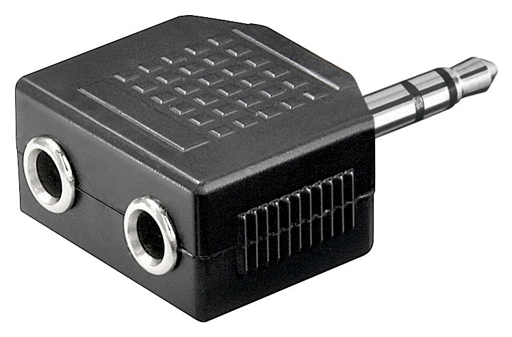 11104  Adaptador 3,5mm M 3-pin ST a 2x3.5mm H 3-pin ST Compacto