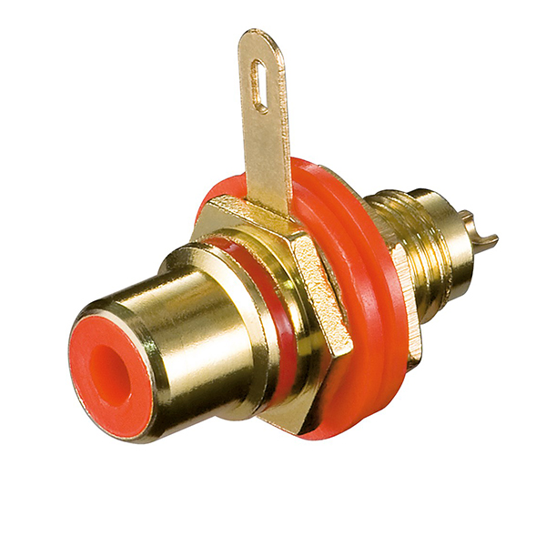 11307  Conector RCA H panel Rojo