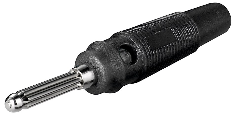 11399  Conector  BANANA 4mm Macho  Negro Goma blanda