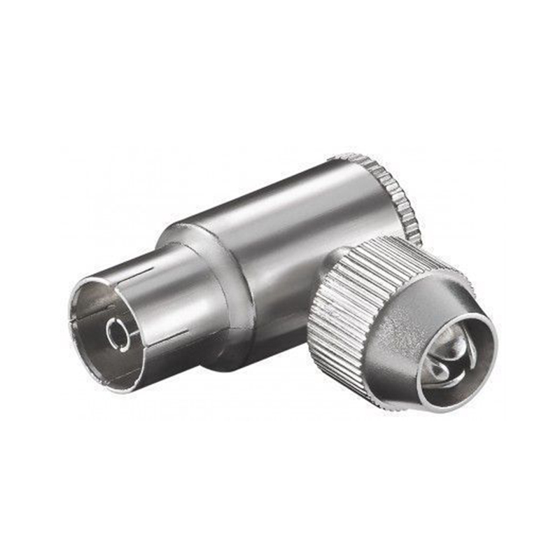 11488  Conector IEC/Coaxial Hembra codo metalico  8,8mm