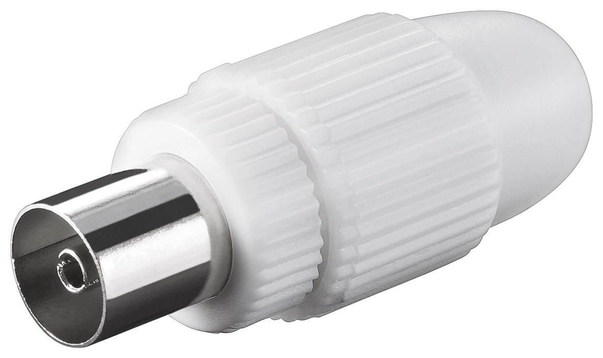 11501  Conector UHF Hembra Blanco Plastico 9.5mm