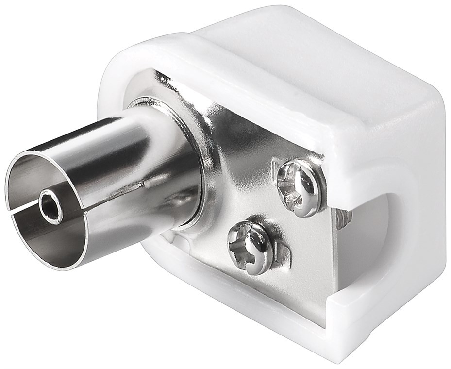 11503  Conector coaxial de ángulo recto con fijación por tornillo, delgado