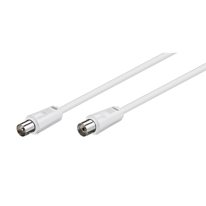 11511  Cable de Antena de  2,5m Coaxial Macho a Coaxial Hembra Blanco <70 dB Blanco Bulk Goobay