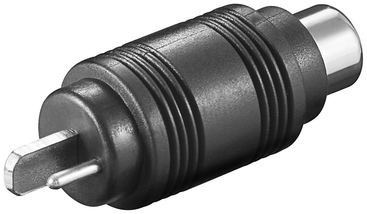 11693  Adaptador Altavoz punto y raya Macho a RCA Hembra Negro plastico