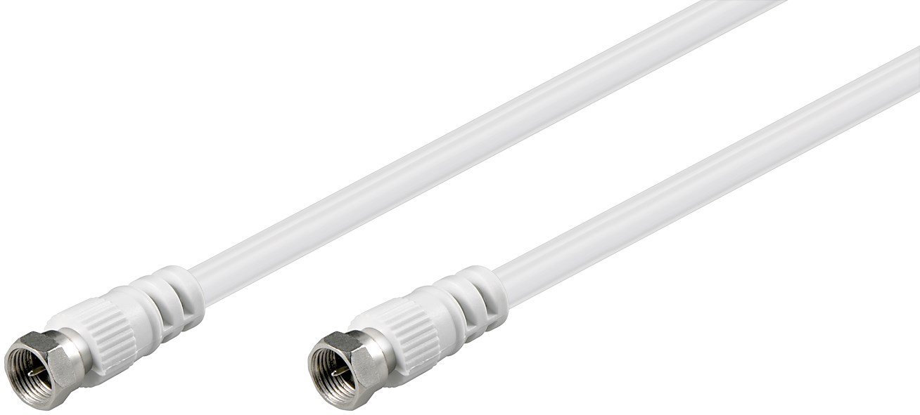 11721  CABLE DE CONEXION SAT Blanco, 1.5 m - F Macho <=> F Macho